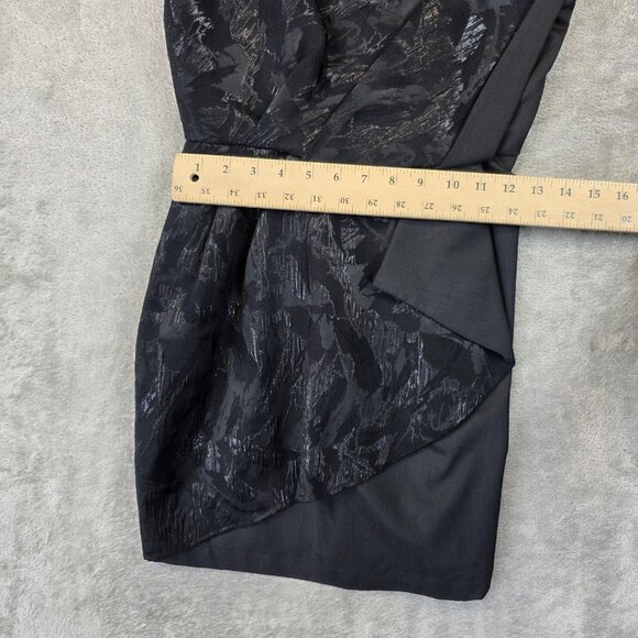 BCBGGeneration Dress Womens 2 Metallic Jacquard Sweetheart Strap Mini Party - Picture 4 of 13